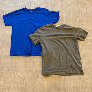 Men's Blue and Gray T-Shirt Set Large
